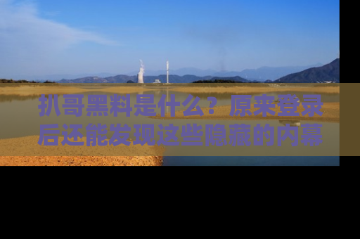 扒哥黑料是什么？原来登录后还能发现这些隐藏的内幕！