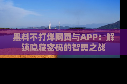 黑料不打烊网页与APP：解锁隐藏密码的智勇之战