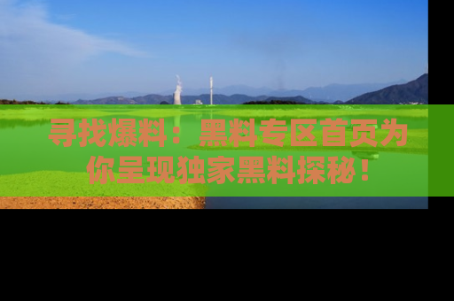 寻找爆料:黑料专区首页为你呈现独家黑料探秘!